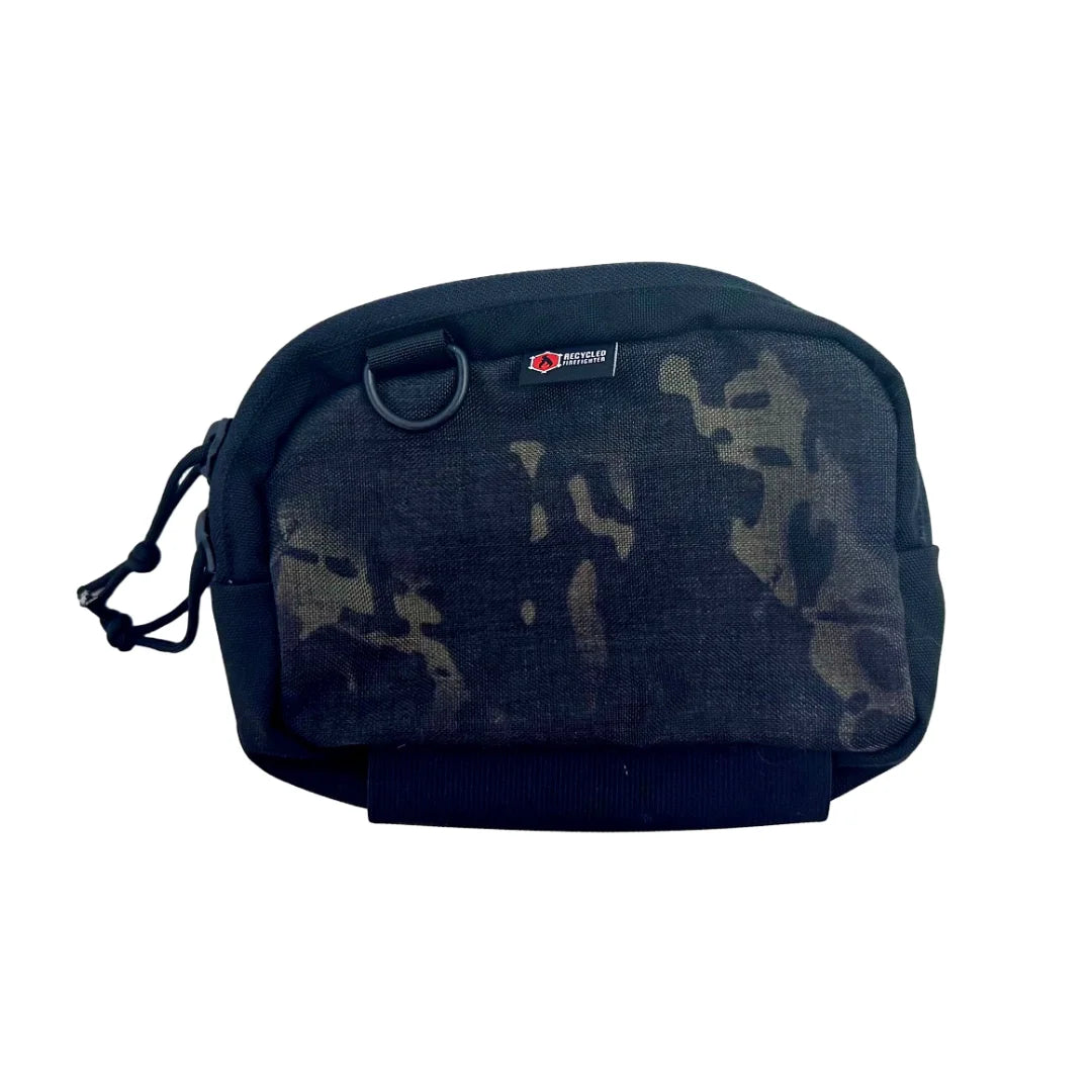 Multicam black TrailHound Fanny Pack by Recycled Firefighter. Professional dual-tone design keeps tactical gear accessible during operations.