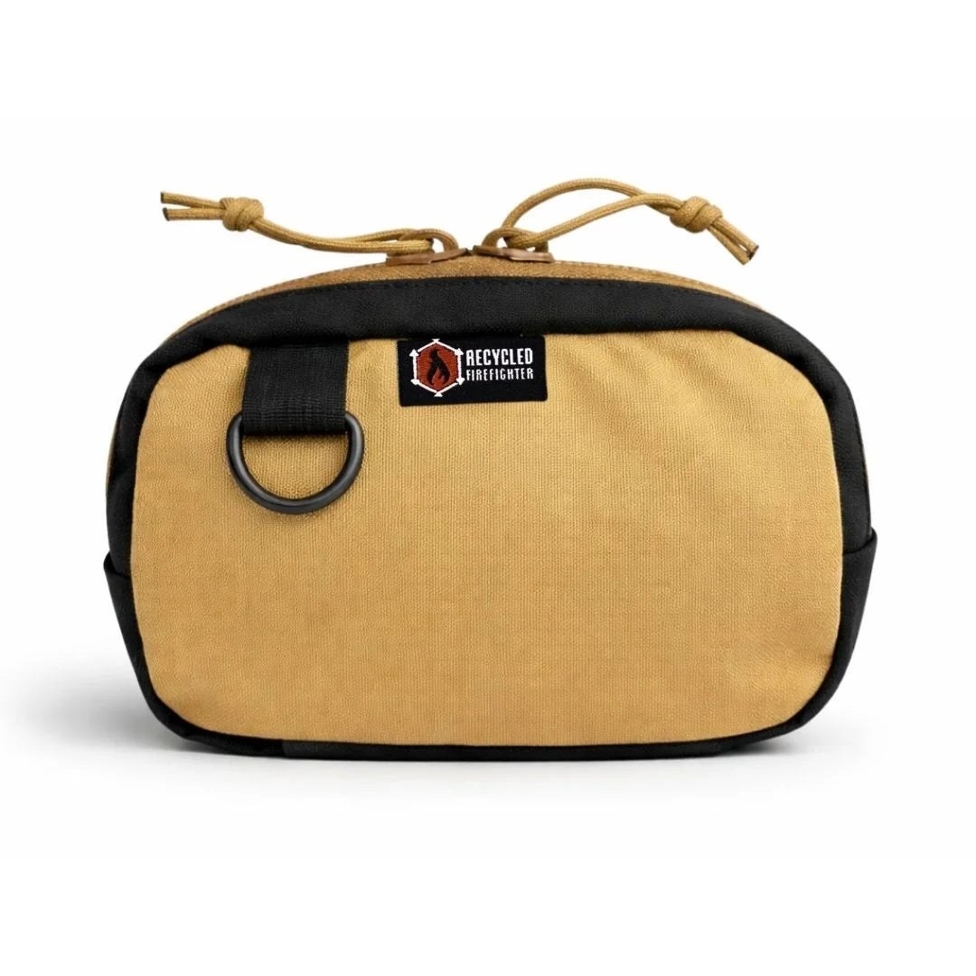 Earth-tone coyote TrailHound Fanny Pack from Recycled Firefighter. Natural coloring provides professional tactical appearance.