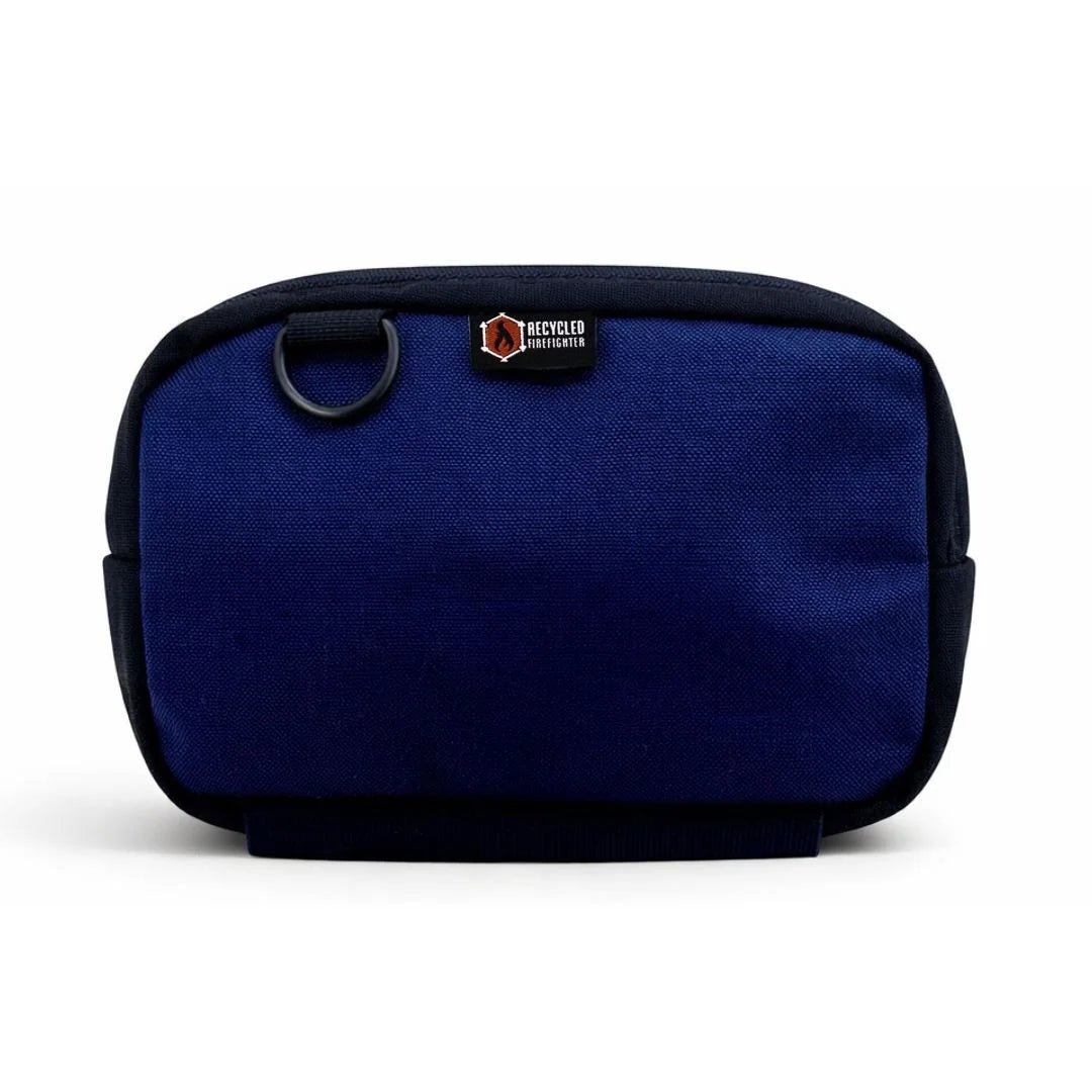 Classic navy TrailHound Fanny Pack by Recycled Firefighter. Timeless professional color provides waist-mounted gear organization.
