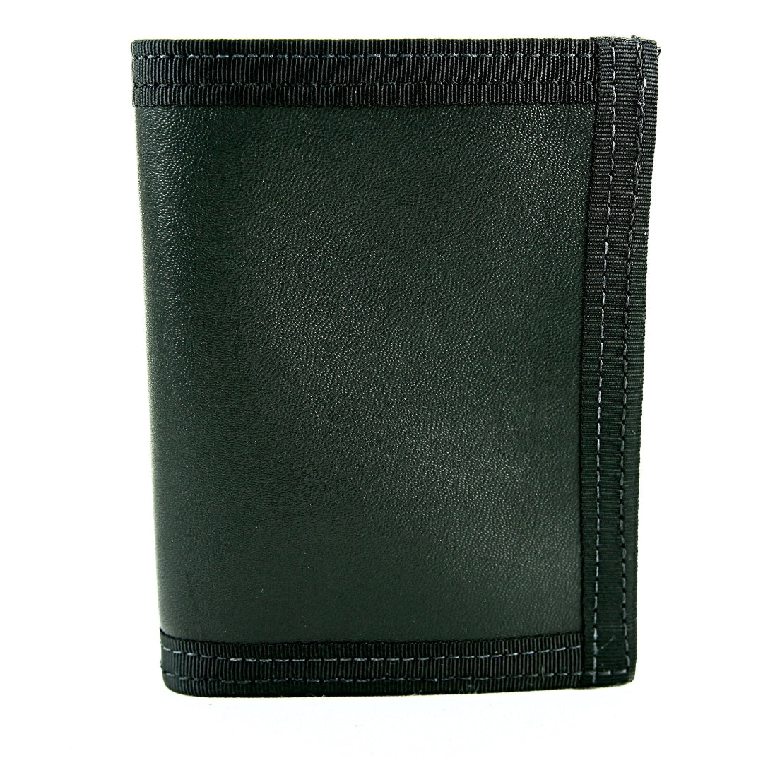 Captain Wallet Recycledfirefighter Mens Bifold Black U.s. Combat Warrior Leather