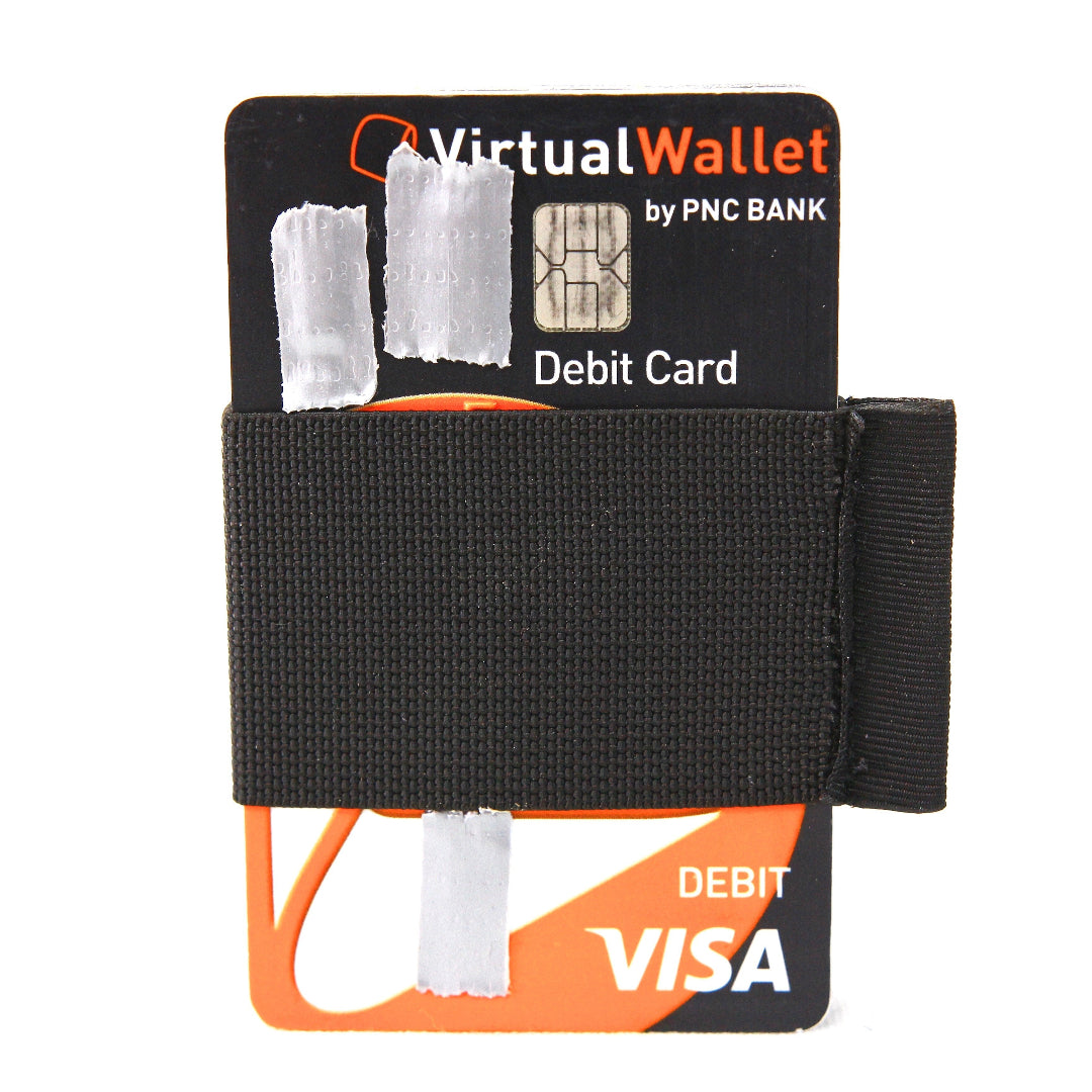 Elastic Card Band Wallet Black Recycledfirefighter