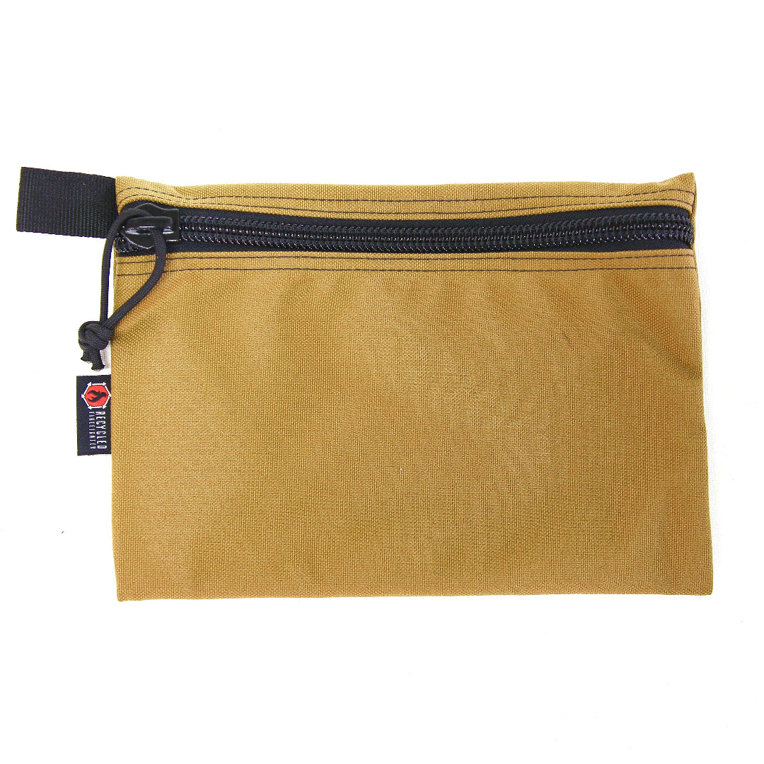 Flat Zippered Gear Pouch Large Coyote Recycled Firefighter