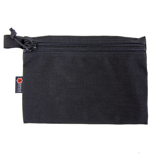 Flat Zippered Gear Pouch Large Black