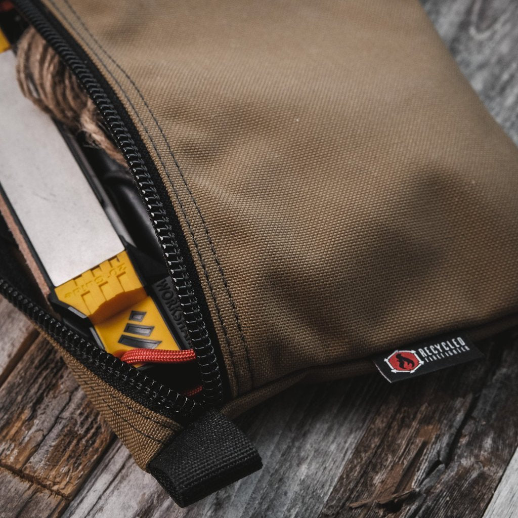 Flat Zippered Gear Pouch Large Recycled Firefighter