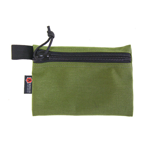 Flat Zippered Gear Pouch Medium Olive Drab Recycled Firefighter
