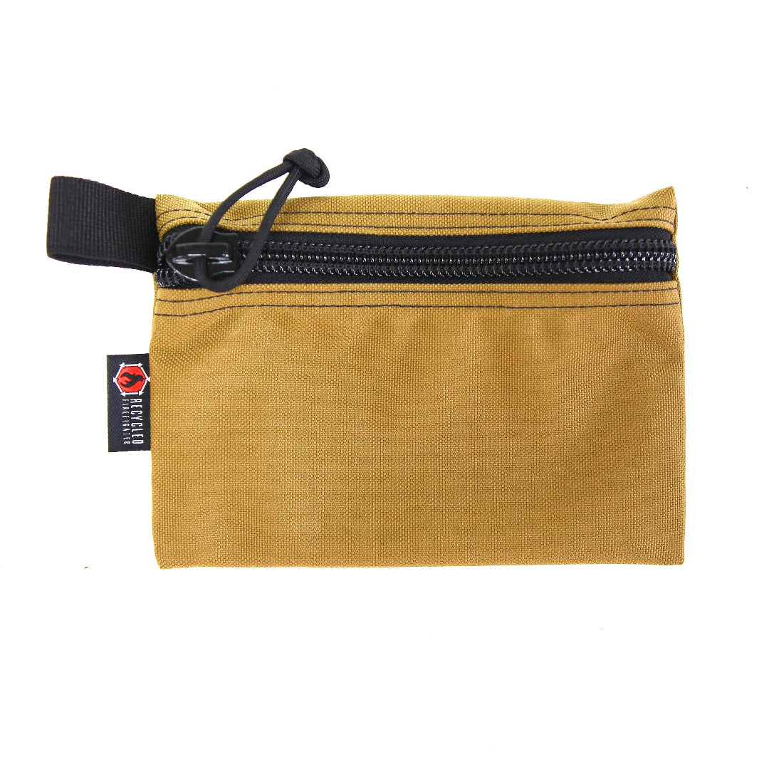 Flat Zippered Gear Pouch Medium Coyote Recycled Firefighter