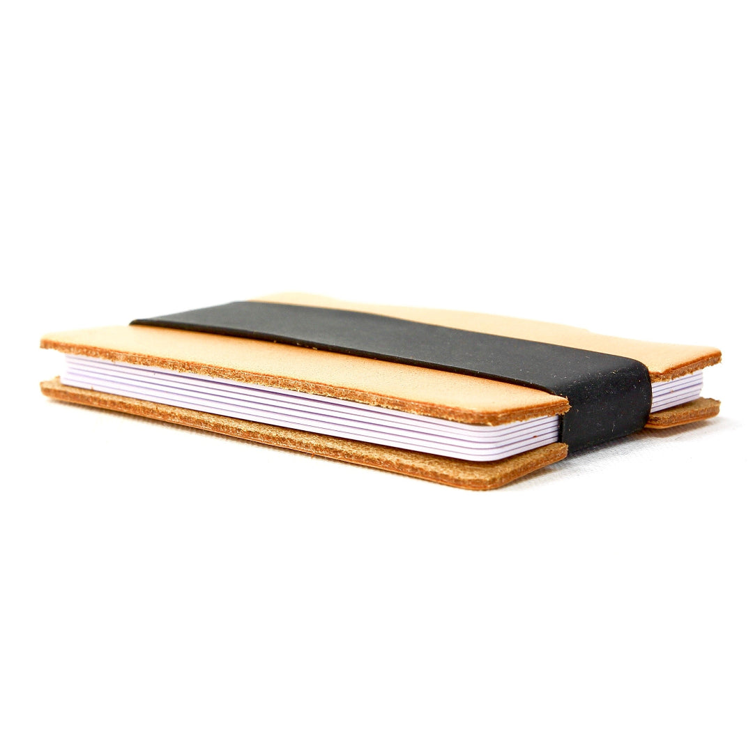 Full Grain Leather Card Wallet Natural Black