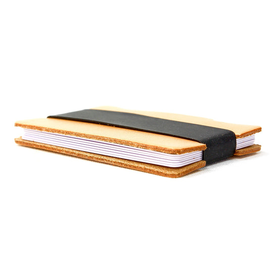 Full Grain Leather Card Wallet Natural Black