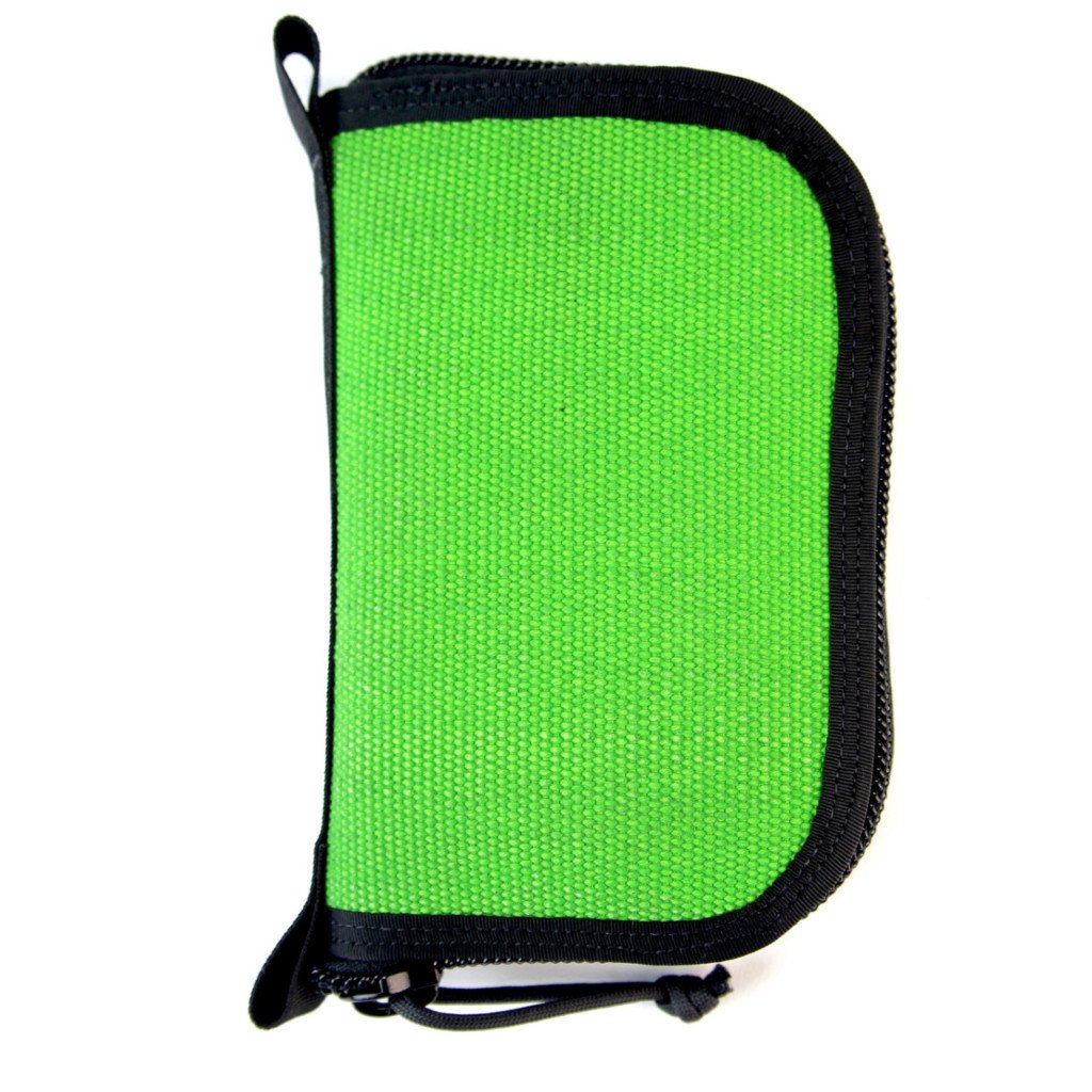 Fire Hose Zippered Pouch - Small Green & Black Bag