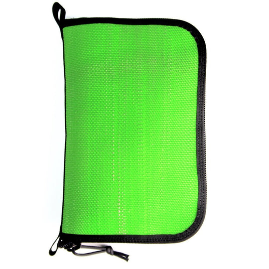 Fire Hose Zippered Pouch - Large Green & Black Bag