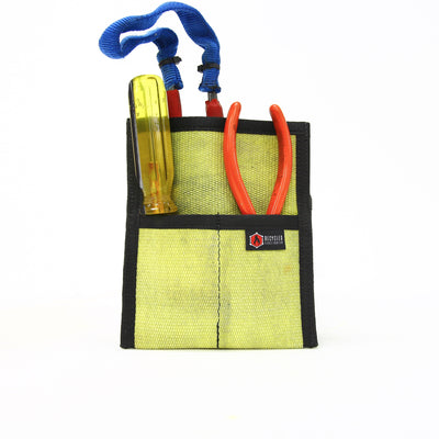 Fire Hose Firefighter Tool Pouch Yellow & Black Zippered Bag