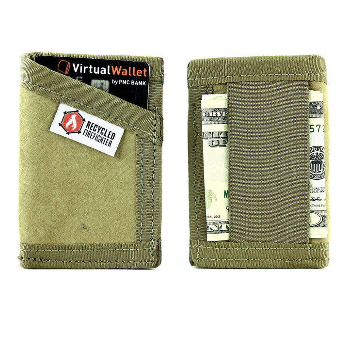 Leather Mens Minimalist Wallet with Money Clip RecycledFirefighter ...