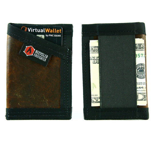 Front Pocket Wallet Dark Brown & Black U.s. Combat Leather