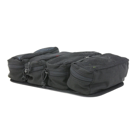 Mesh 12Hr Pouch Set Black with white background Recycled Firefighter