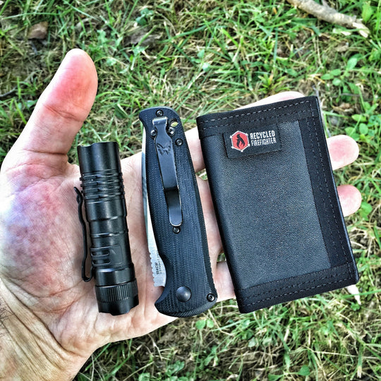 Rookie Wallet - Combat Boot Leather Edition Recycledfirefighter Black and Black 