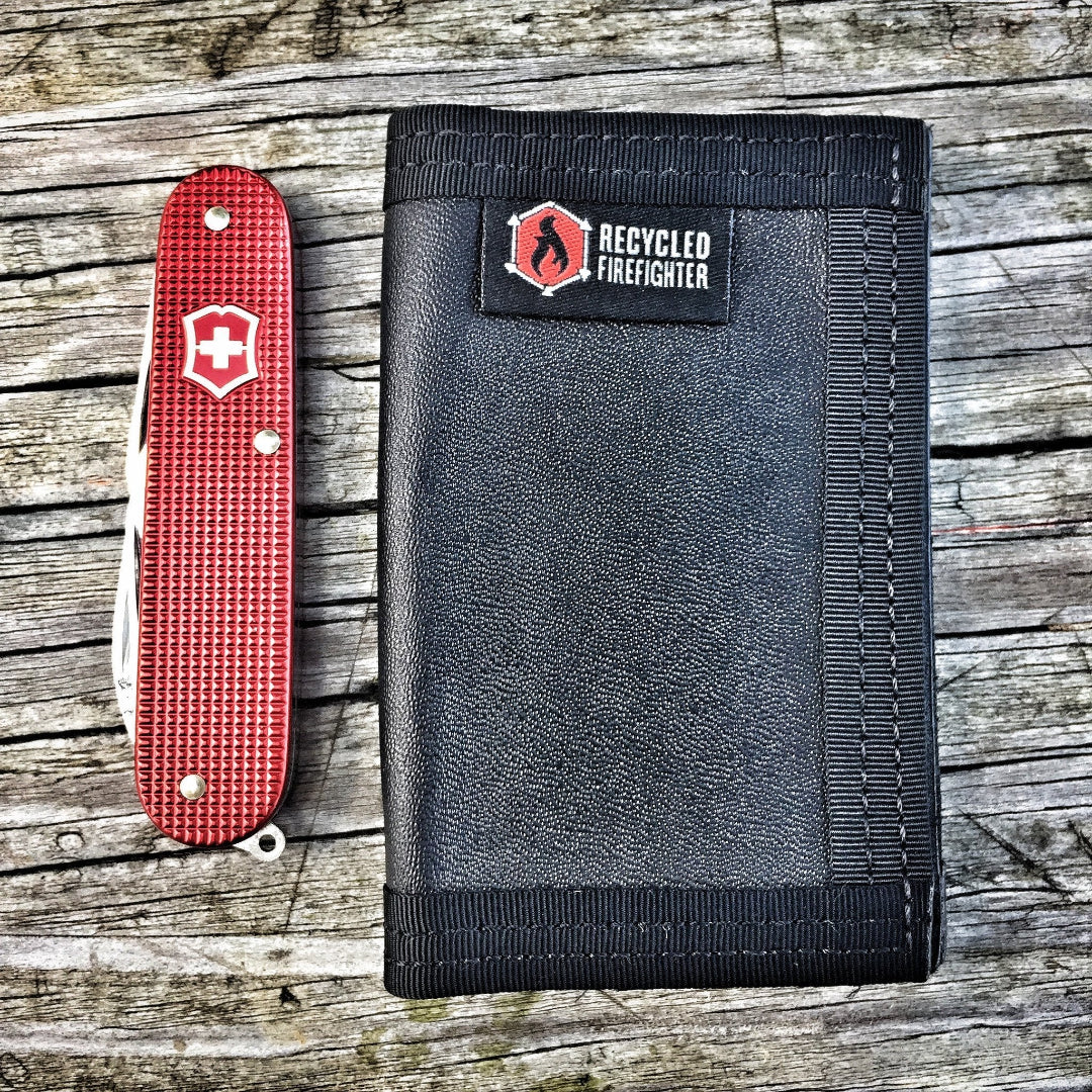 Rookie Wallet - Combat Boot Leather Edition Recycledfirefighter Black and Black