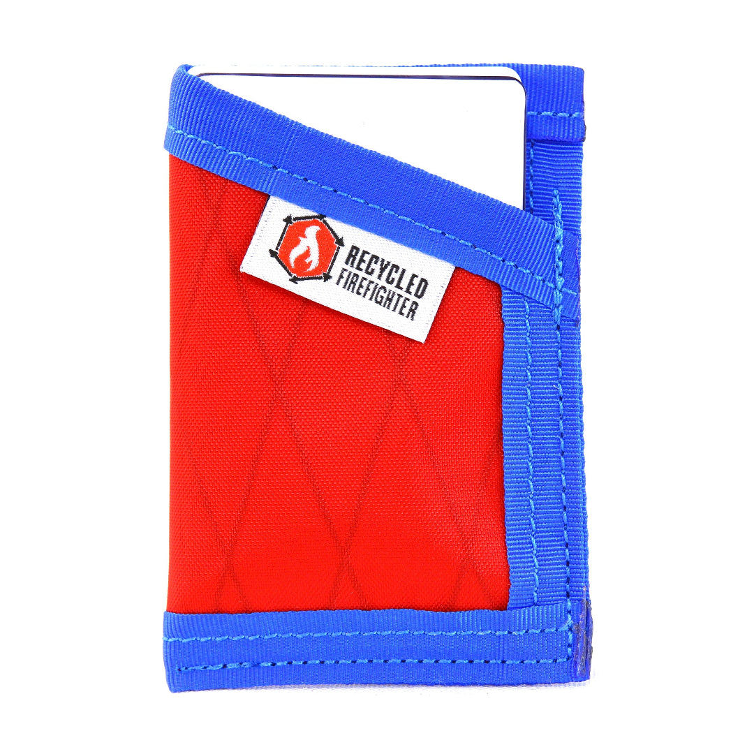 Front Pocket Wallet Xpac Red White Blue Wallet Recycled Firefighter