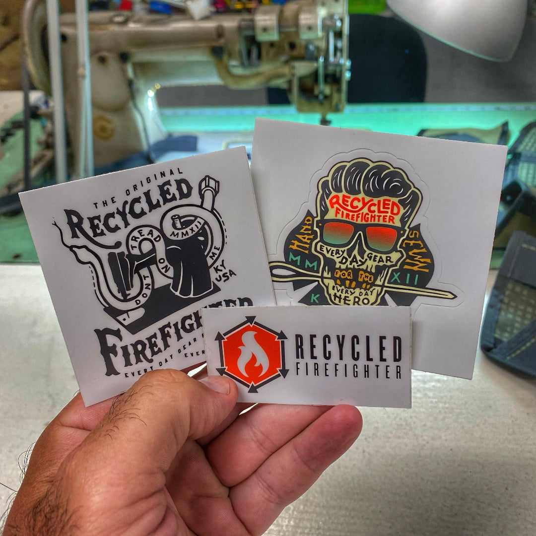 Swag Stickers Recycledfirefighter Skull, Dtom, and Logo