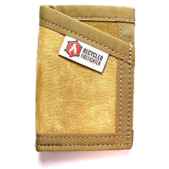 the sergeant wallet leather and coyote with white background recycledfirefighter
