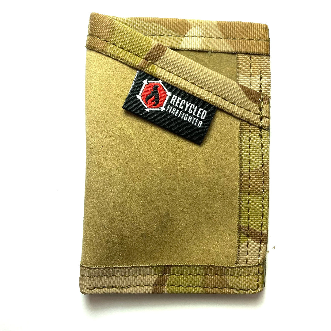 the sergeant wallet leather coyote and arid white background recycledfirefighter