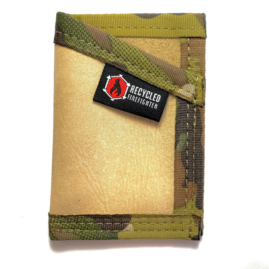 the sergeant wallet leather coyote and arid with white background recycledfirefighter