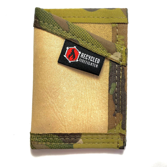 the sergeant wallet leather coyote and arid with white background recycledfirefighter